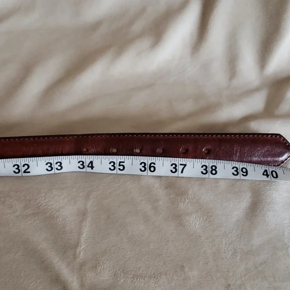 Men's brown leather belt - Picture 6 of 7